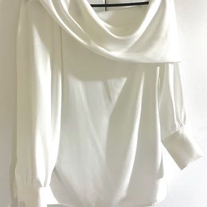 White Women Blouse Le Chateau XS semi one shoulder